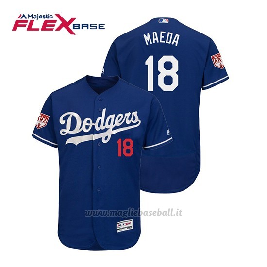 Maglia Baseball Uomo Los Angeles Dodgers Kenta Maeda Flex Base Entrenamiento De Primavera 2019 Blu